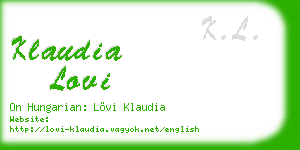 klaudia lovi business card
